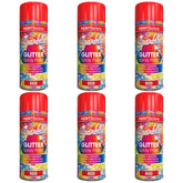 6X Paint Factory Red Glitter Spray Paint 200ml Spray Paint